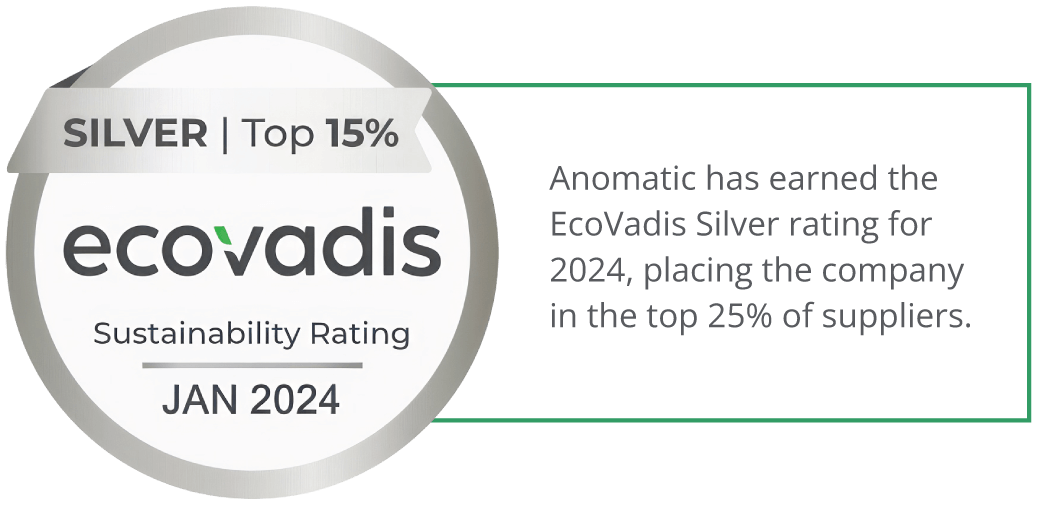 Silver - top 15% sustainability rating from ecovadis - jan 2024